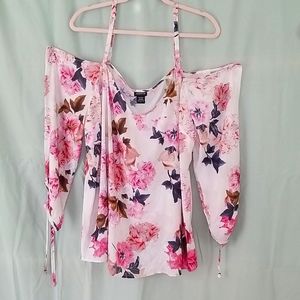 Floral Cold Shoulder Blouse